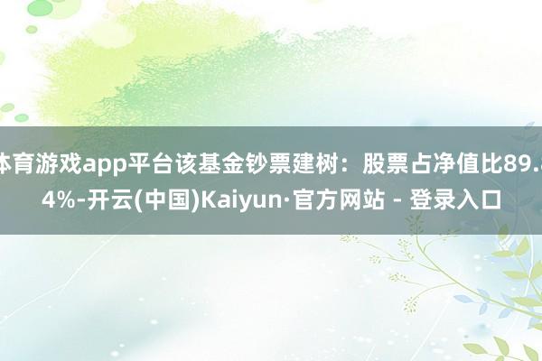体育游戏app平台该基金钞票建树：股票占净值比89.84%-开云(中国)Kaiyun·官方网站 - 登录入口