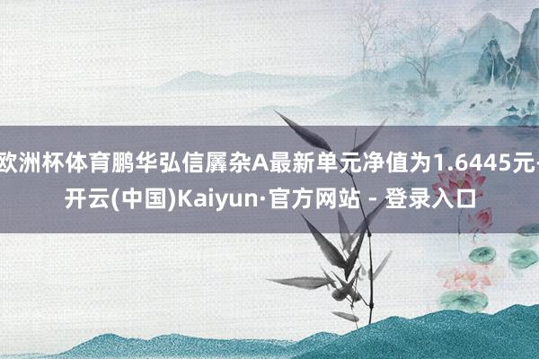 欧洲杯体育鹏华弘信羼杂A最新单元净值为1.6445元-开云(中国)Kaiyun·官方网站 - 登录入口