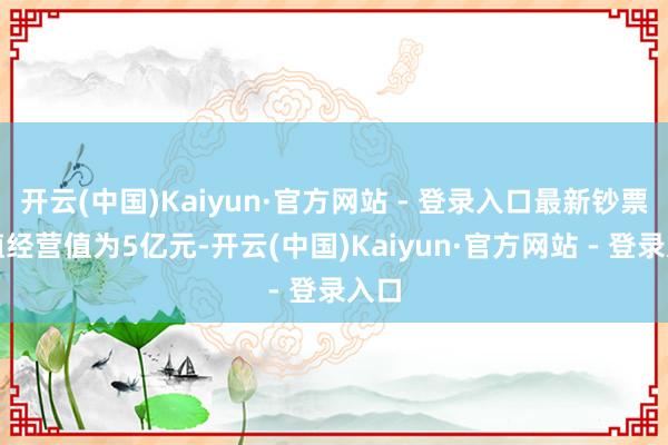 开云(中国)Kaiyun·官方网站 - 登录入口最新钞票净值经营值为5亿元-开云(中国)Kaiyun·官方网站 - 登录入口