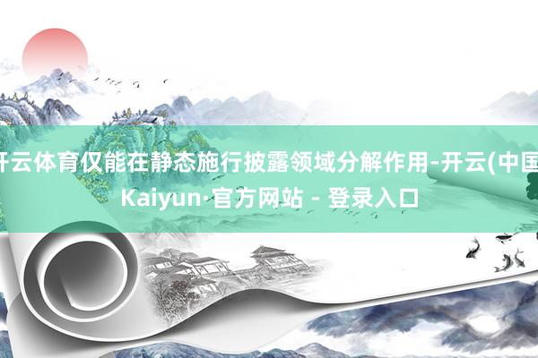 开云体育仅能在静态施行披露领域分解作用-开云(中国)Kaiyun·官方网站 - 登录入口