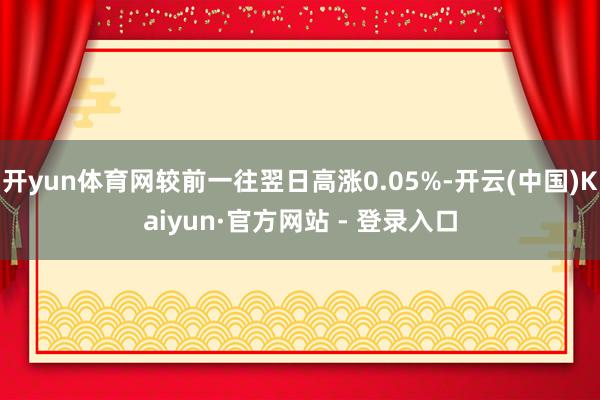 开yun体育网较前一往翌日高涨0.05%-开云(中国)Kaiyun·官方网站 - 登录入口