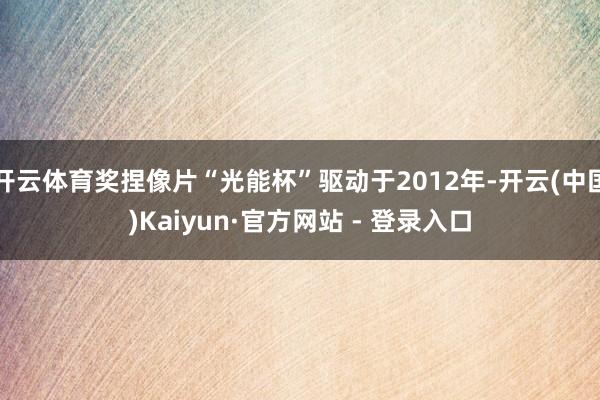 开云体育奖捏像片“光能杯”驱动于2012年-开云(中国)Kaiyun·官方网站 - 登录入口