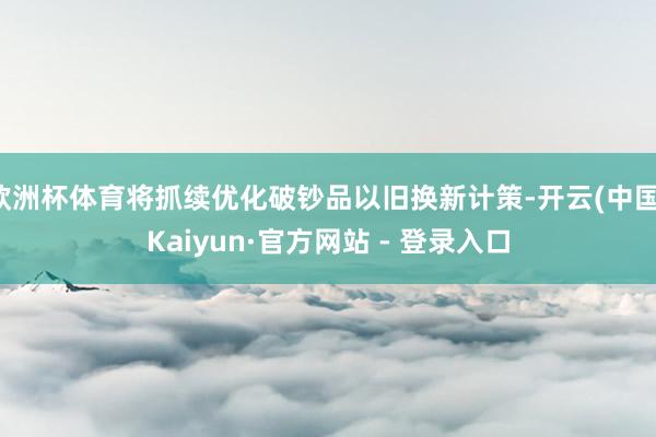 欧洲杯体育将抓续优化破钞品以旧换新计策-开云(中国)Kaiyun·官方网站 - 登录入口