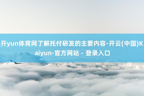 开yun体育网了解托付研发的主要内容-开云(中国)Kaiyun·官方网站 - 登录入口