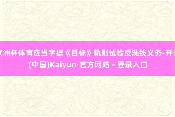 欧洲杯体育应当字据《目标》轨则试验反洗钱义务-开云(中国)Kaiyun·官方网站 - 登录入口