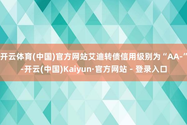 开云体育(中国)官方网站艾迪转债信用级别为“AA-”-开云(中国)Kaiyun·官方网站 - 登录入口