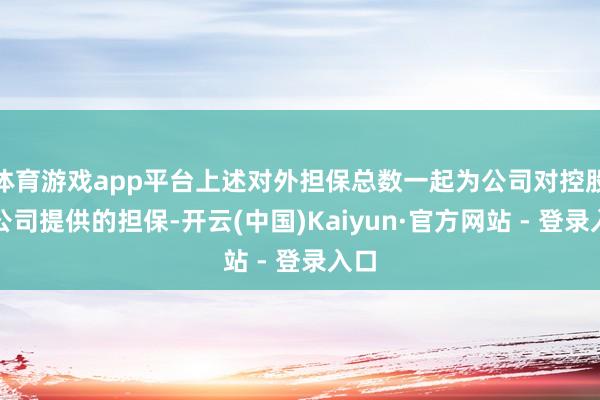 体育游戏app平台上述对外担保总数一起为公司对控股子公司提供的担保-开云(中国)Kaiyun·官方网站 - 登录入口